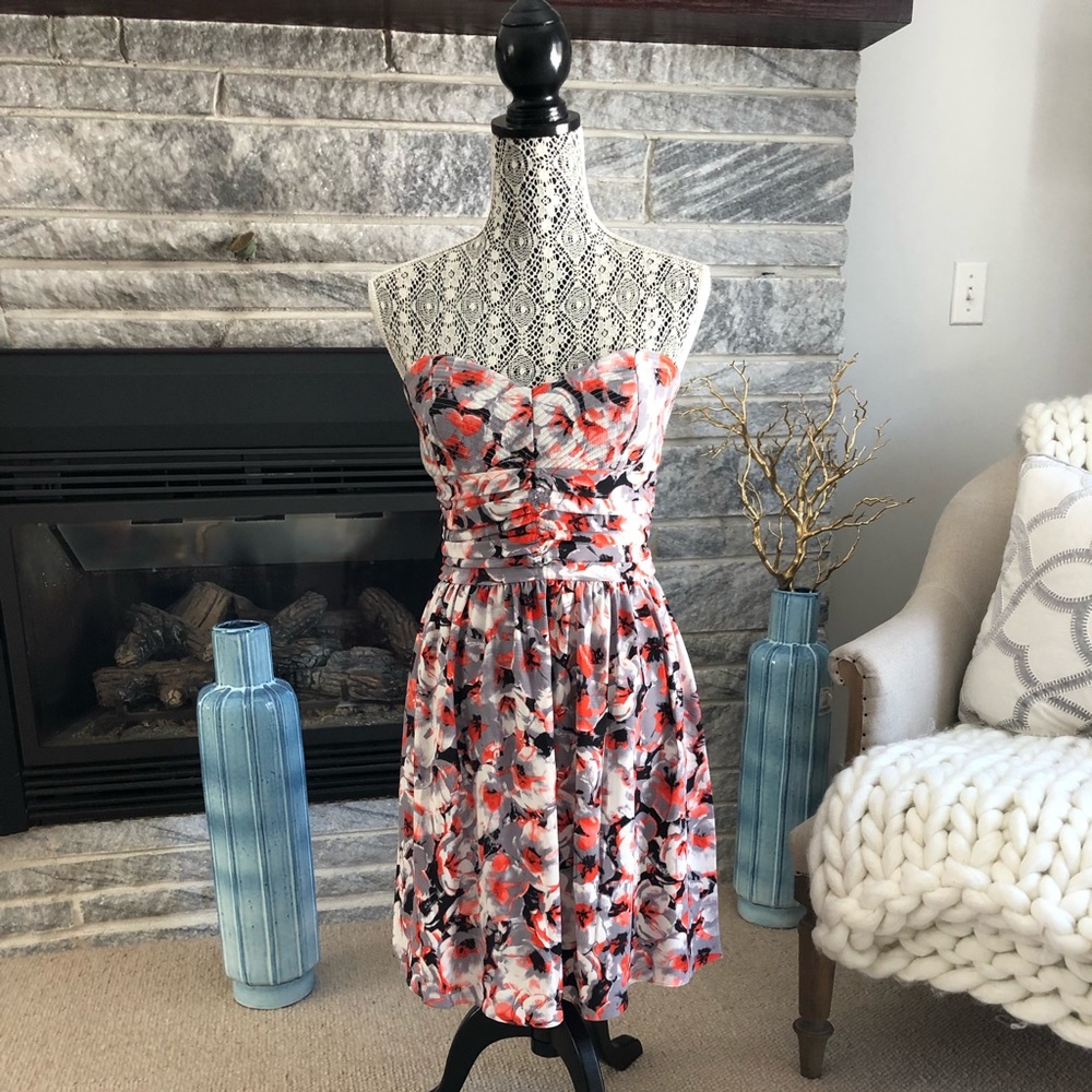 Floral Parker strapless dress
